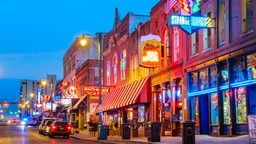 America - Memphis - Beale Street Music District in Memphis Tennessee USA